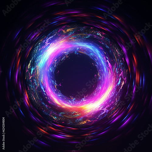 Space background with neon nebula