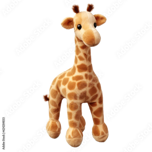 Childish giraffe toy isolated. Illustration AI Generative.