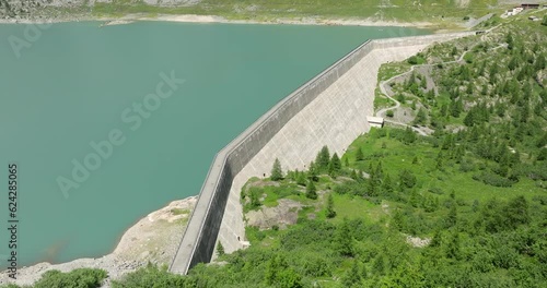 Salanfe dam and lake in the Valais in the mountains in Switzerland photo