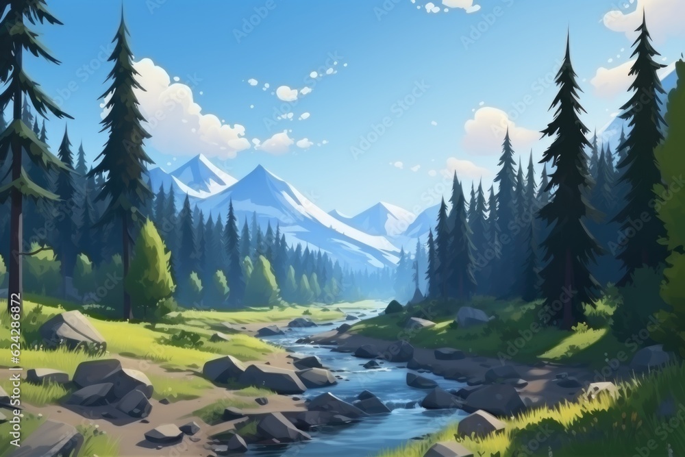 empty 3D cartoon background for kids and animation generative ai ...