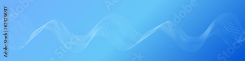 Blue Gradient  Wave Curve Abstract Vector Banner