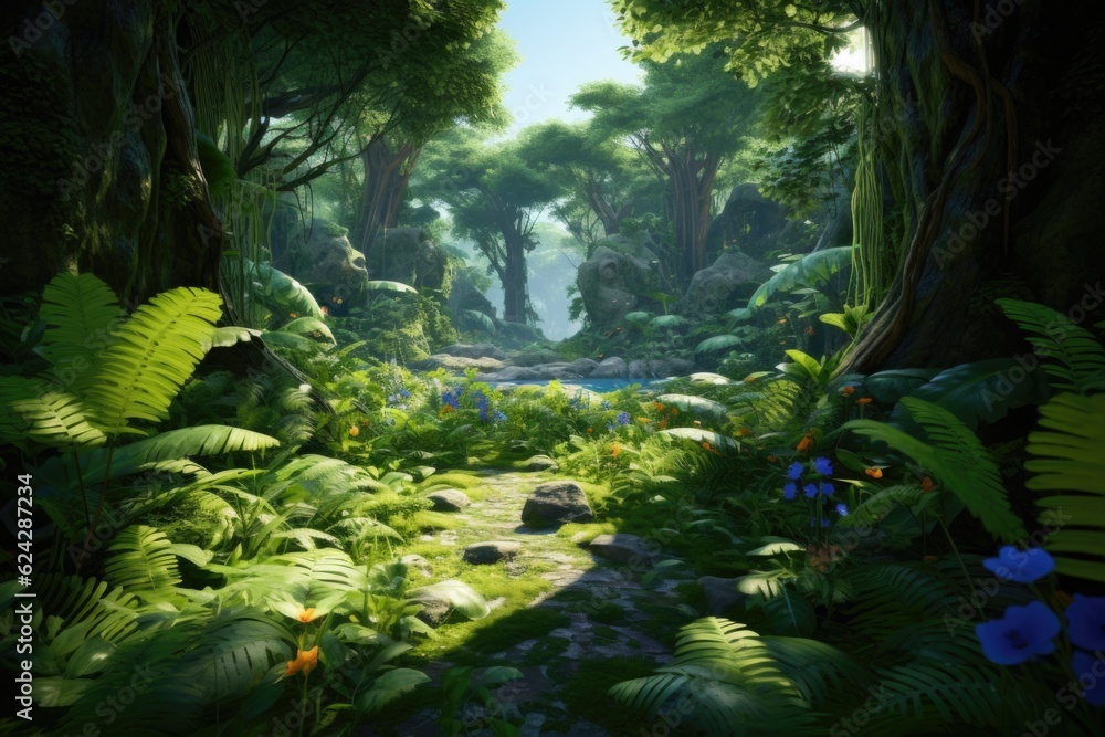 empty 3D cartoon background for kids and animation generative ai creation empty 3D cartoon background for kids and animation generative ai creation