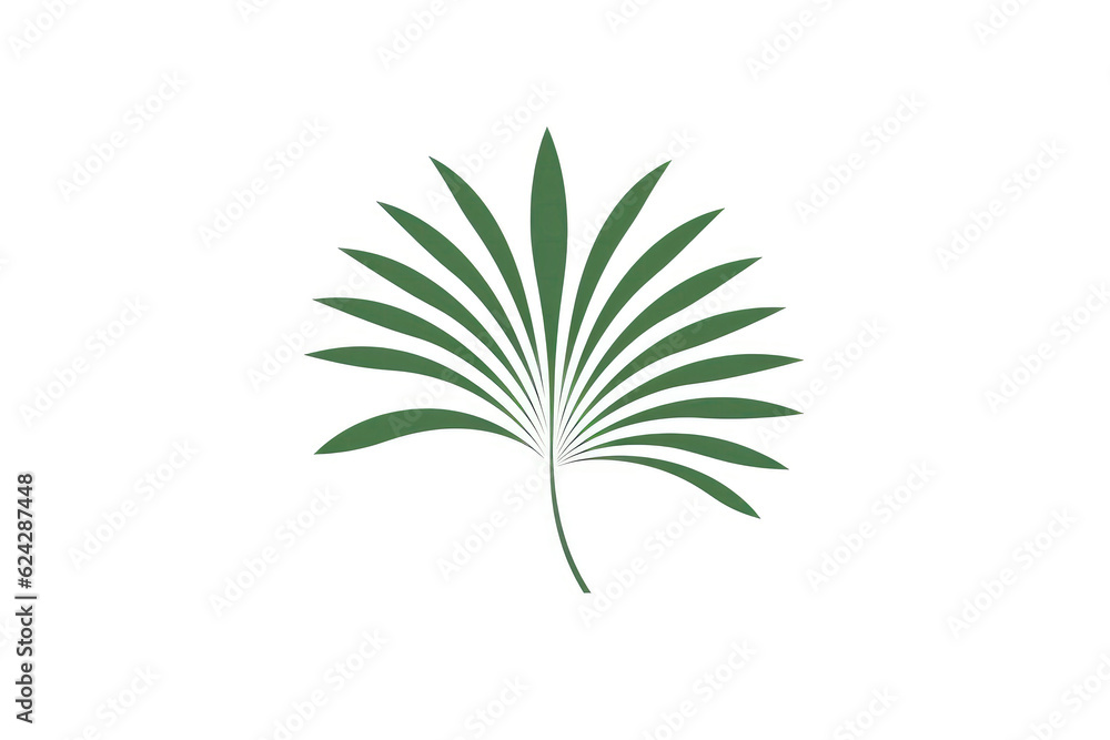 Saw Palmetto Twig Logo On White Background. Generative AI