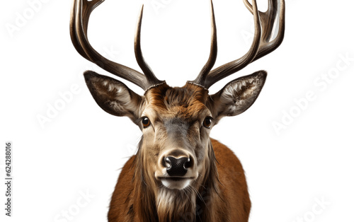Isolated Deer Face Shot on Transparent Background. Generative AI
