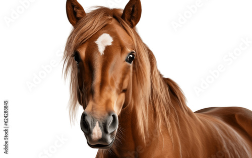 Isolated Horse Face Shot on Transparent Background. Generative AI