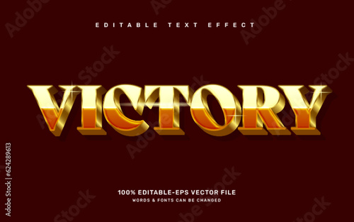Gold victory editable text effect template