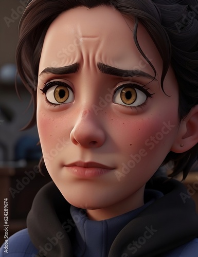 sad women 3D animation 