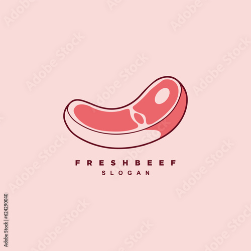 Fresh beef meat logo design. Grill restaurant or cafe logo design vector