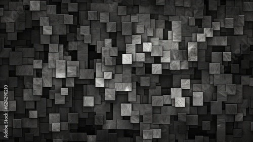 Dynamic Abstraction  Abstract Black and White Geometric Pattern on Dark Gray Background