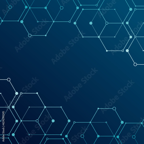 abstract hexagon footer or header border frame background element