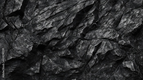 Mountain Majesty: Monochrome Rock Texture in Dark Gray Stone Granite