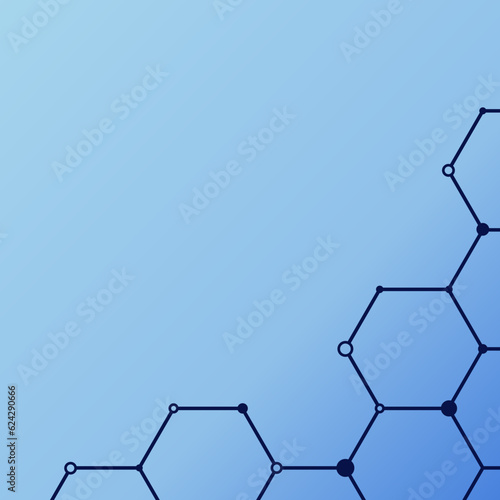 abstract hexagon line illustrations as decorative corner borders or framing elements