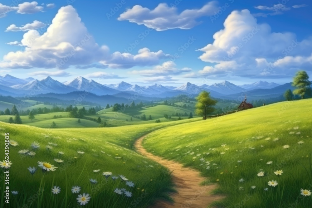 Obraz premium empty 3D cartoon background for kids and animation generative ai creation 