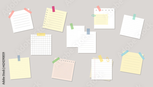 Sticky note vector illustration. Note post sticker. Note paper, notepad sheet blank