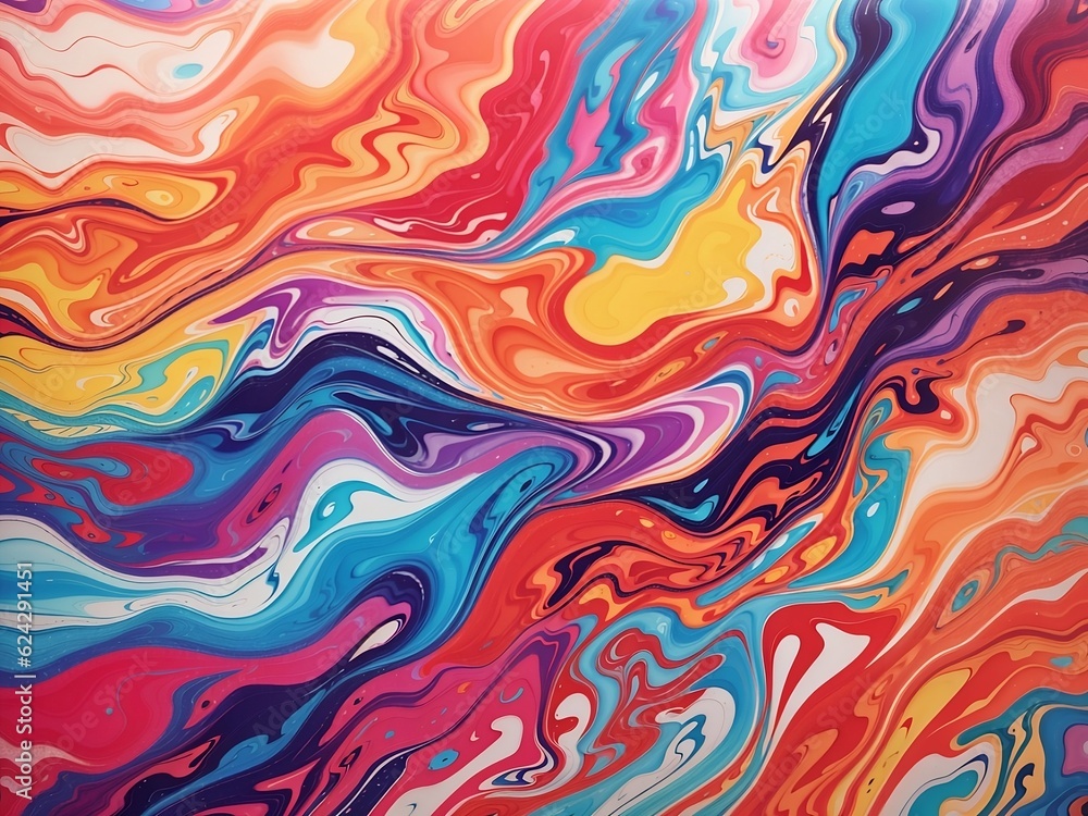 Abstract colorful pattern painting the background with waves.