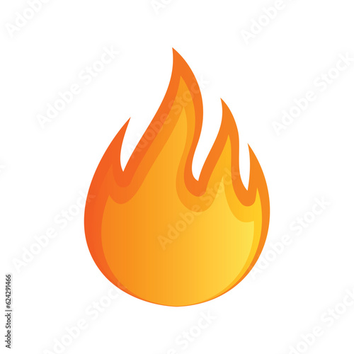 High quality fire emoticon isolated on white background. Fire emoji vector illustration. Lit icon.