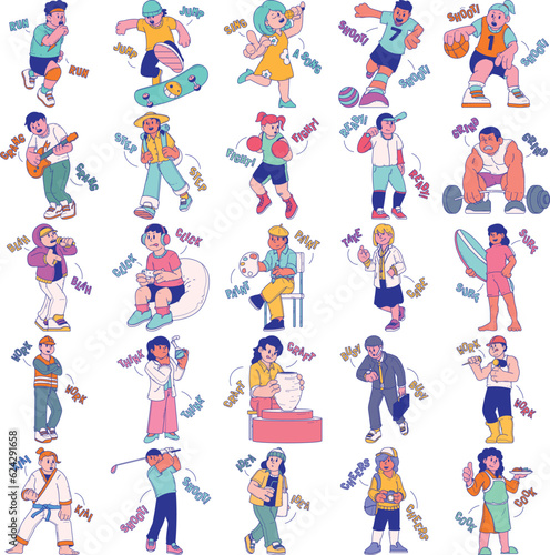 Activity people flat art 