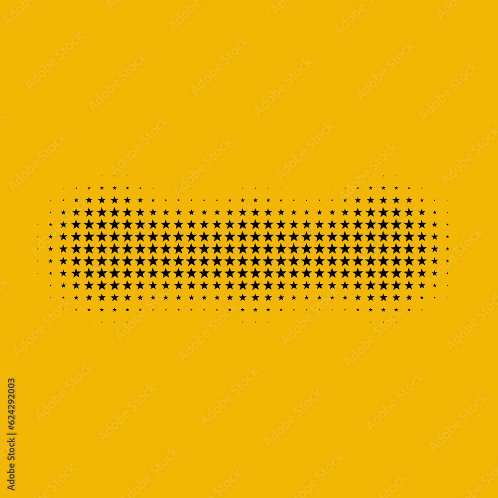 Naklejka premium abstract halftone dots to decorate the design, giving it a retro touch against a yellow backdrop.
