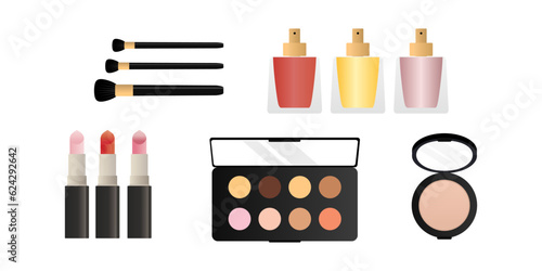 Five cosmetics flat object ...