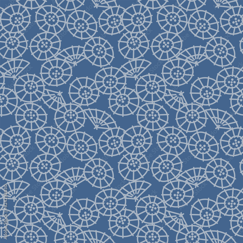 Japanese Overlap Umbrella Vector Seamless Pattern Japanese Overlap Umbrella Vector Seamless Pattern