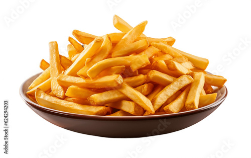 French Fries on Transparent Background. Generative AI