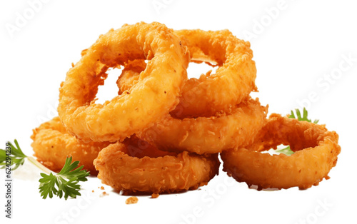 Onion Rings on Transparent Background. Generative AI