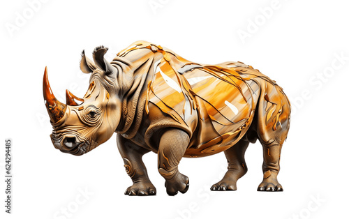 Rhino on Transparent Background. Generative AI