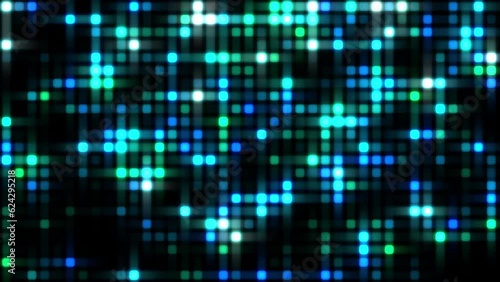 Dynamic animation of glowing, blinking lights, seamless loop