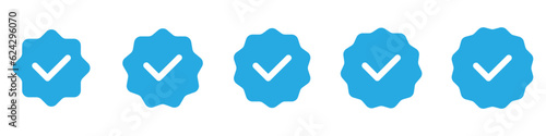 Verified badge check mark ion set