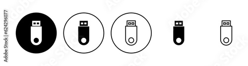 Usb icon set. Flash disk icon vector