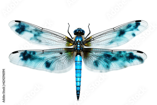 Blue Dragonfly Isolated on Transparent Background. Generative AI photo