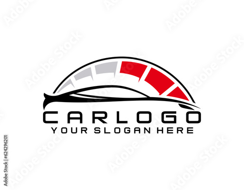 Sports car logo icon. Motor vehicle silhouette emblems. Auto garage dealership brand identity design elements. Vector illustrations.