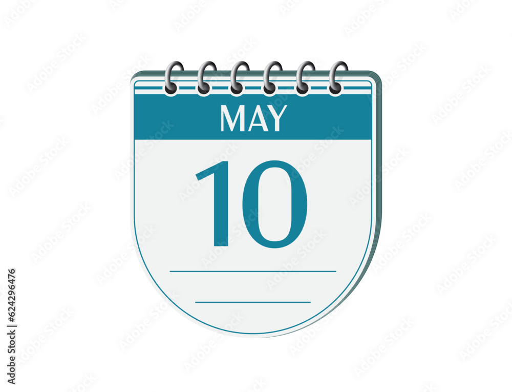 10 may retro event calendar page vector. Old style notebook calendar, date appointment, schedule, business planner, event reminder illustration. Abstract three dimensional vintage style calendar. 10 may retro event calendar page vector. Old style notebook calendar, date appointment, schedule, business planner, event reminder illustration. Abstract three dimensional vintage style calendar.