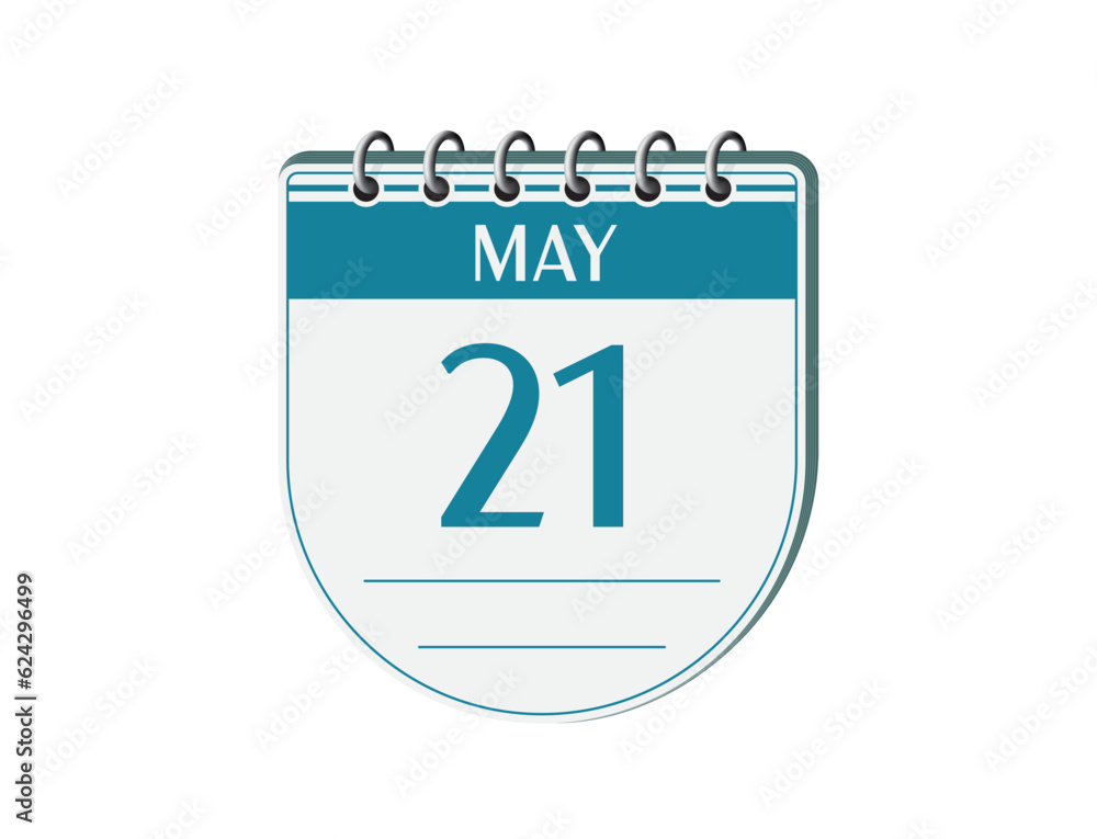 21 may retro event calendar page vector. Old style notebook calendar, date appointment, schedule, business planner, event reminder illustration. Abstract three dimensional vintage style calendar. 21 may retro event calendar page vector. Old style notebook calendar, date appointment, schedule, business planner, event reminder illustration. Abstract three dimensional vintage style calendar.
