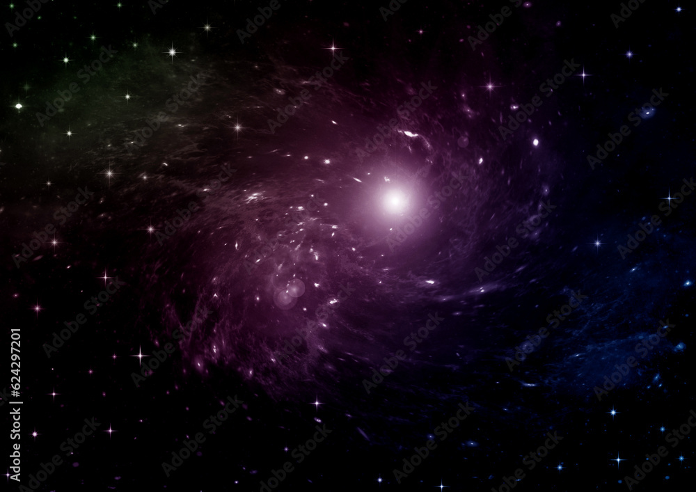 galaxy in a free space. 3D rendering