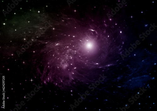 Obraz na płótnie galaxy in a free space. 3D rendering w salonie