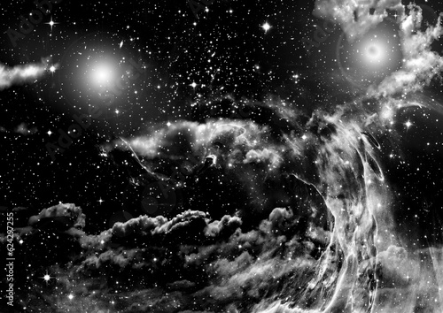 Obraz na płótnie galaxy in a free space. 3D rendering w salonie