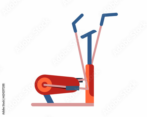 Exercise on bicycle gym equipment for healthy and active lifestyle Cardio workout on gym machine.