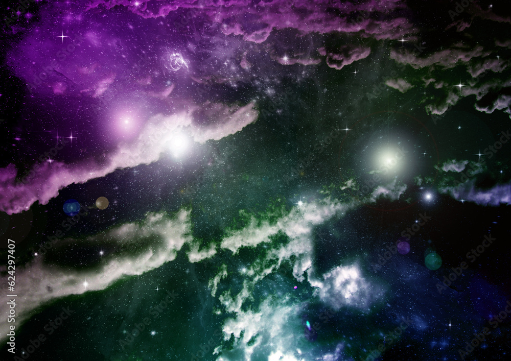galaxy in a free space. 3D rendering