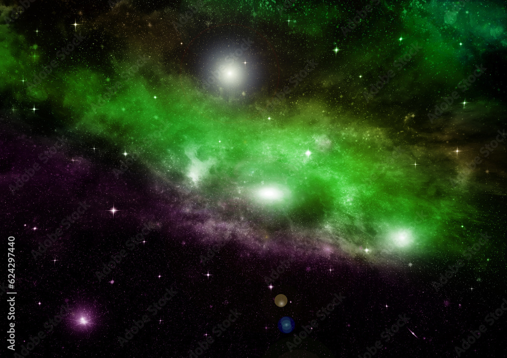 galaxy in a free space. 3D rendering