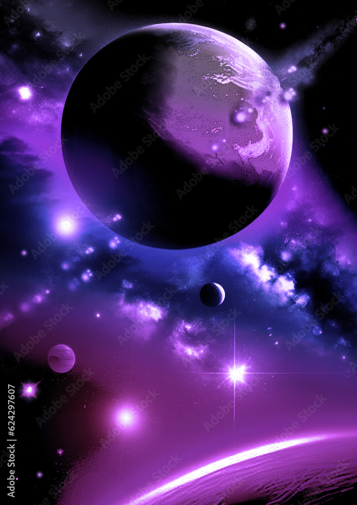 galaxy in a free space. 3D rendering