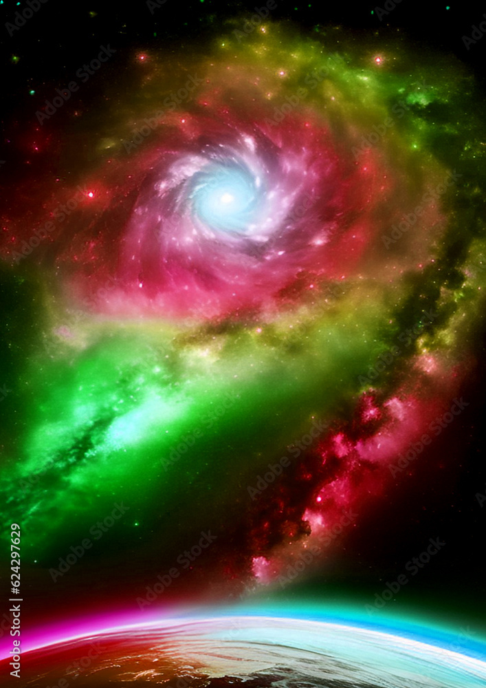 galaxy in a free space. 3D rendering
