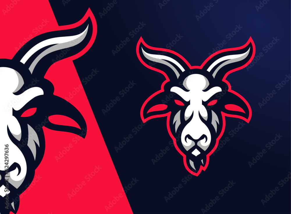 Angry Goat Mascot Esport Logo Design Illustration Angry Goat Mascot Esport Logo Design Illustration