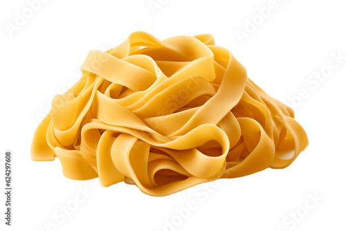 Isolated Italian Pasta Tagliatelle on Transparent Background. Generative AI photo