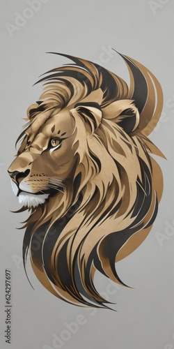 Abstract lion logo stripes 1