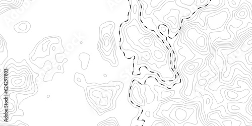Background of the topographic map. White wave paper curved reliefs abstract background. Topographic line contour map background. Black and white topography contour lines map isolated.