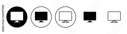 Computer icon set. computer monitor icon vector.