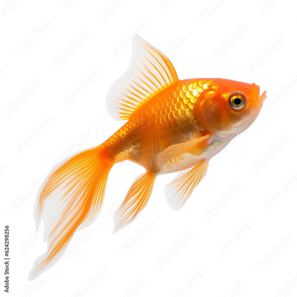 Goldfish in transparent white background Goldfish in transparent white background