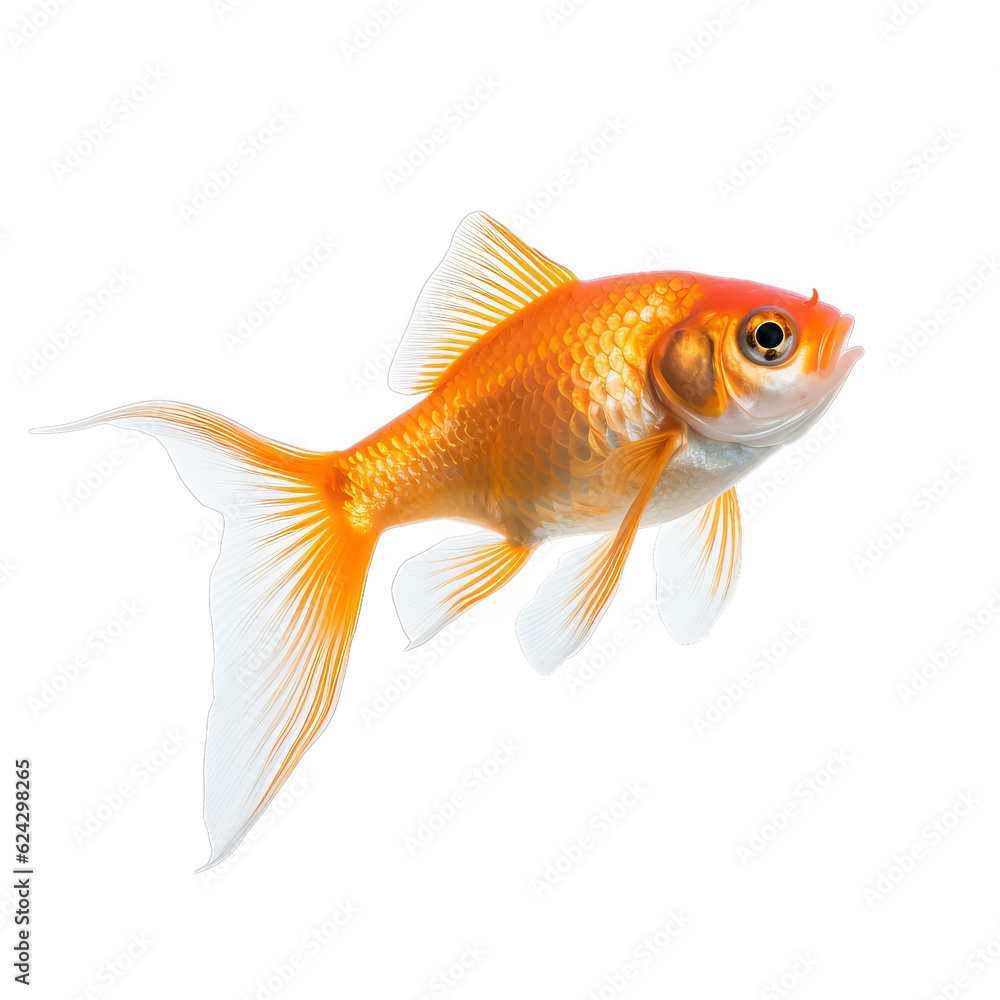 Goldfish in transparent white background Goldfish in transparent white background