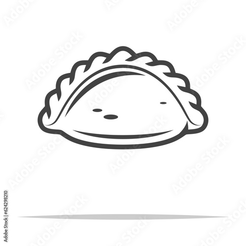 Empanada outline icon vector isolated